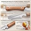 3-in-1 Multi Functional Vegetable Peeler with Wooden Handle & Bottle Opener