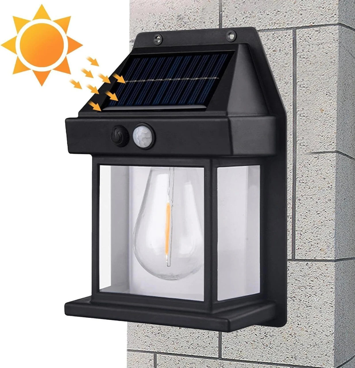 Outdoor Solar Wall Light with Motion Sensor – Waterproof Wireless LED Lamp for Garden, Porch, Courtyard, Patio & Home Exterior