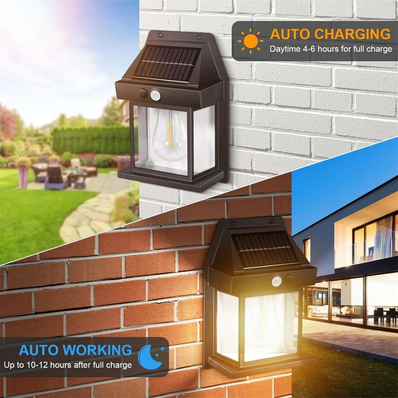 Outdoor Solar Wall Light with Motion Sensor – Waterproof Wireless LED Lamp for Garden, Porch, Courtyard, Patio & Home Exterior