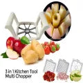 Multi-Chopper 3-in-1 Apple, Fruit & Potato Slicer – Heavy-Duty Stainless Steel Cutter for Fast & Even Slicing