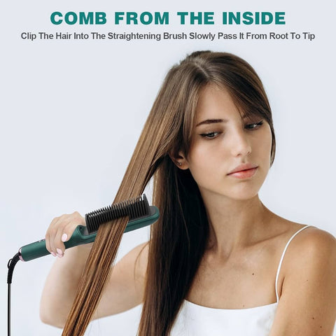 909 Hair Straightener Brush – 6 Heating Modes Electric Hair Straightening Comb