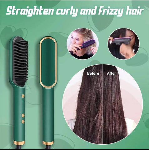 909 Hair Straightener Brush – 6 Heating Modes Electric Hair Straightening Comb