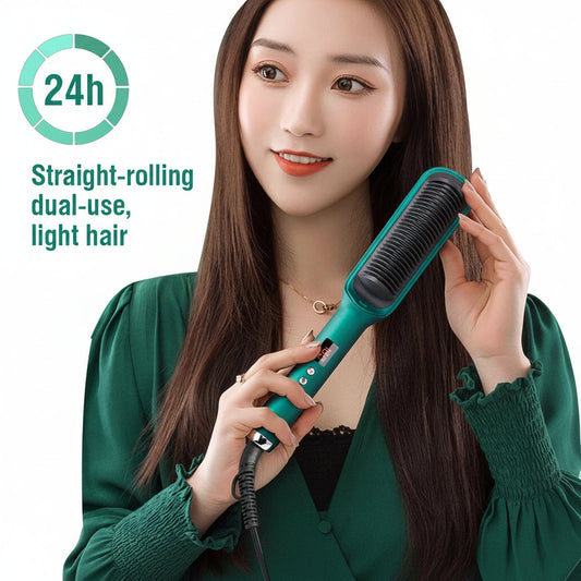 909 Hair Straightener Brush – 6 Heating Modes Electric Hair Straightening Comb