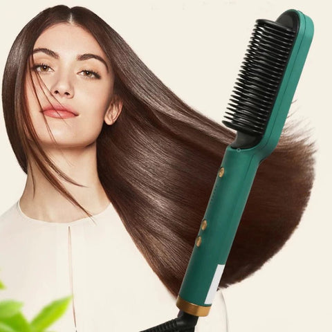 909 Hair Straightener Brush – 6 Heating Modes Electric Hair Straightening Comb