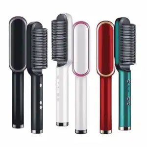 909 Hair Straightener Brush – 6 Heating Modes Electric Hair Straightening Comb
