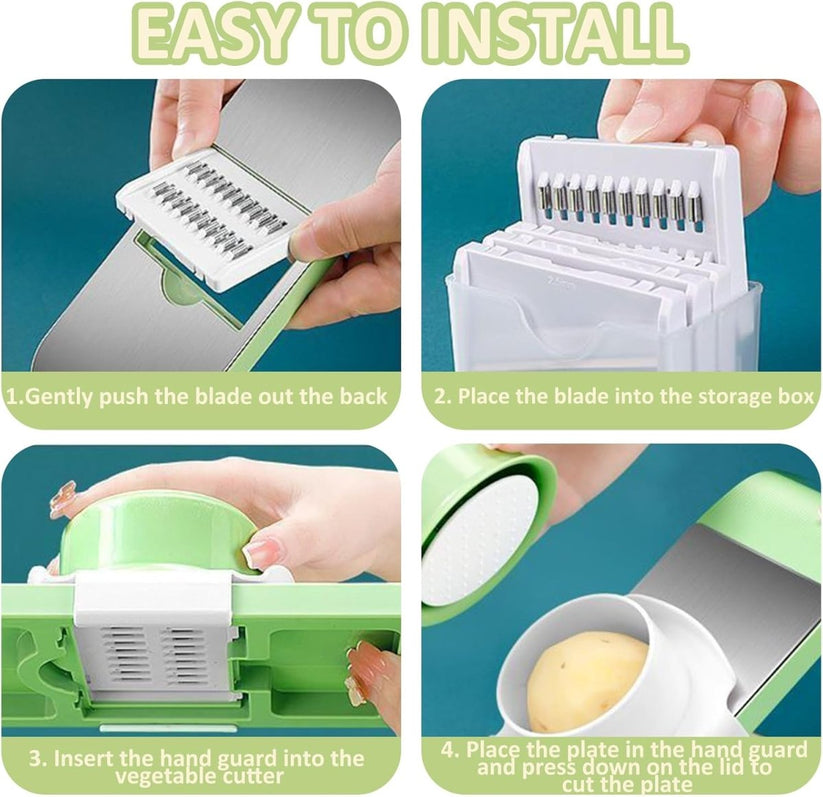 5-in-1 Manual Food Grater & Vegetable Slicer – Multi-Functional Kitchen Tool