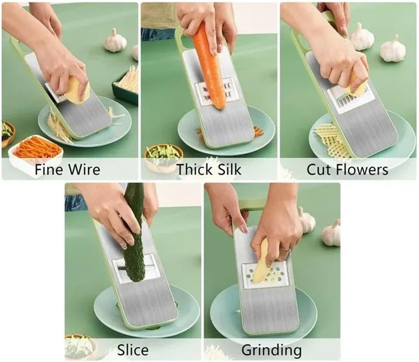5-in-1 Manual Food Grater & Vegetable Slicer – Multi-Functional Kitchen Tool