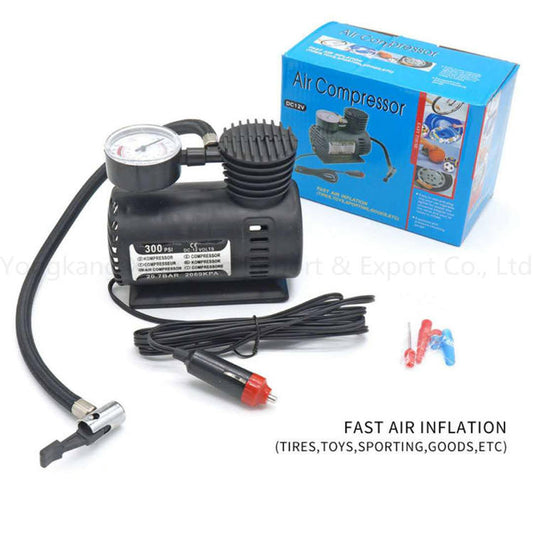 Mini 12V 300PSI Car Air Pump Tyre Compressor – Portable Electric Tyre Inflator for Cars, Bikes & Emergency Roadside Use