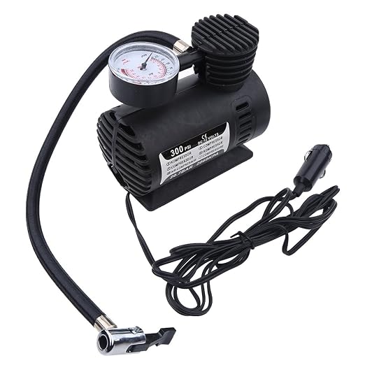 Mini 12V 300PSI Car Air Pump Tyre Compressor – Portable Electric Tyre Inflator for Cars, Bikes & Emergency Roadside Use