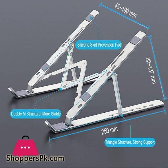 Speedx Foldable Adjustable Laptop Stand for Up to 18-Inch Laptops – Portable Aluminum Cooling Bracket