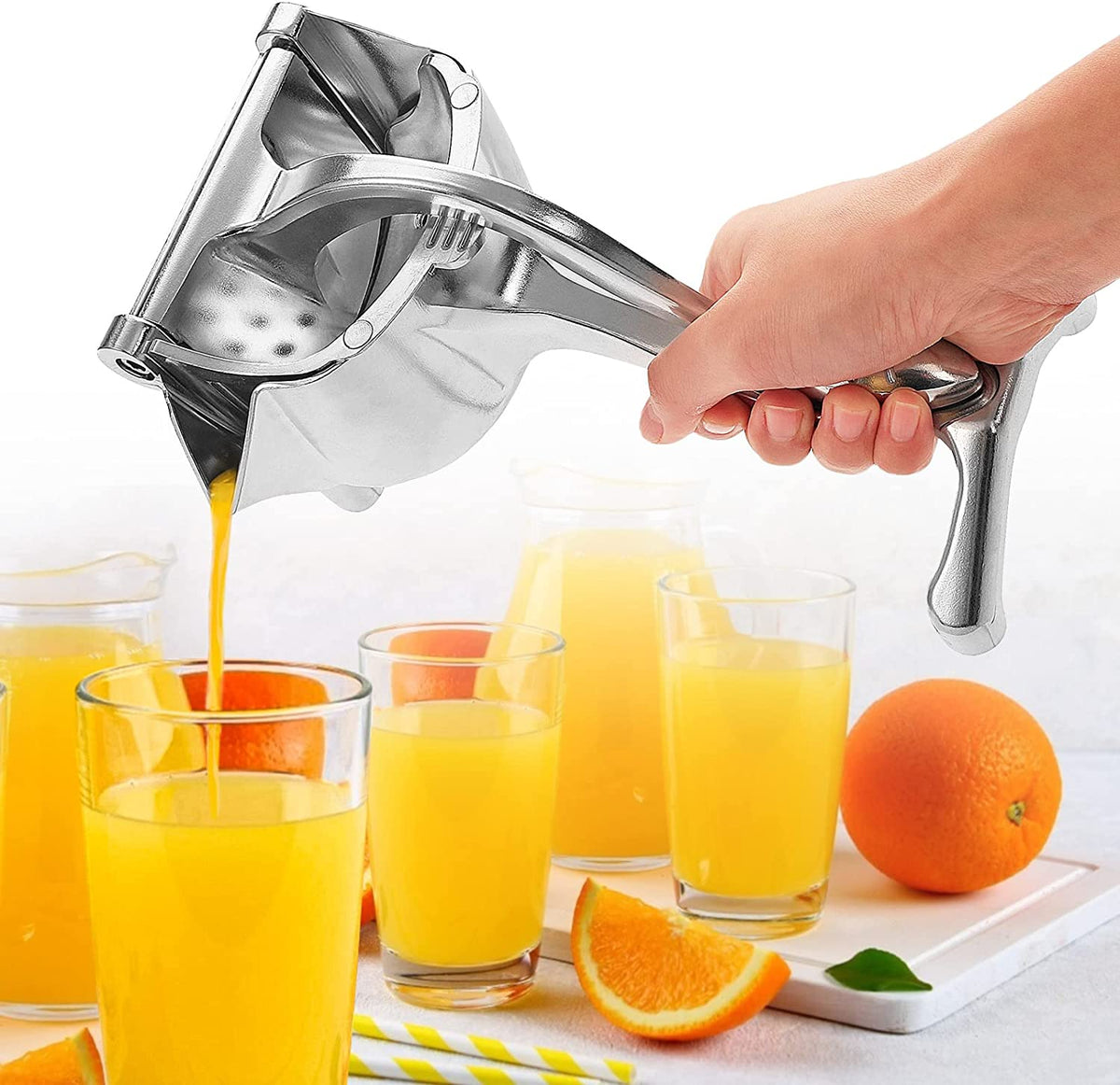 Stainless Steel Lemon & Orange Clip Handheld Juicer – Portable Citrus Squeezer