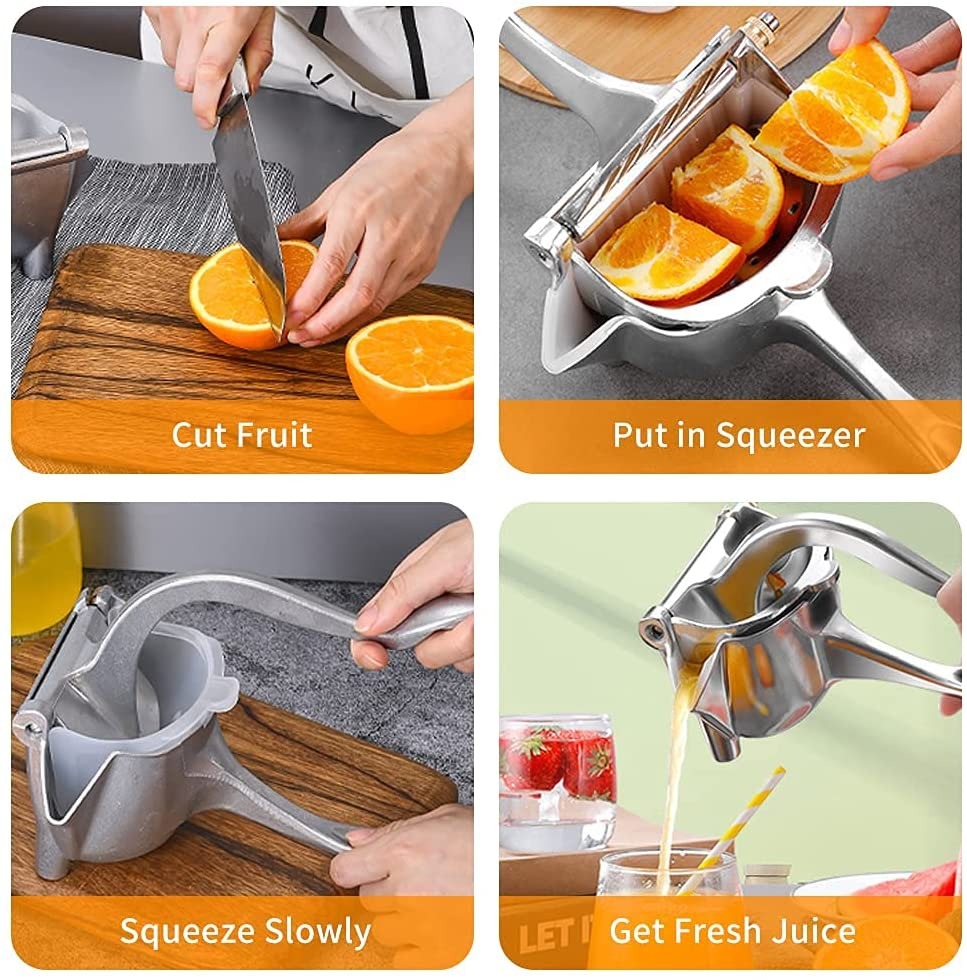 Stainless Steel Lemon & Orange Clip Handheld Juicer – Portable Citrus Squeezer
