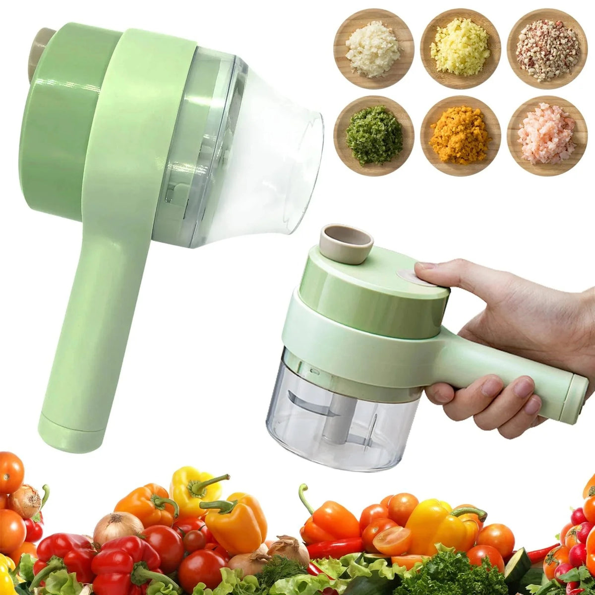 Electric Handheld Vegetable Cutter &amp; Slicer – Quick, Compact &amp; Easy Kitchen Chopper