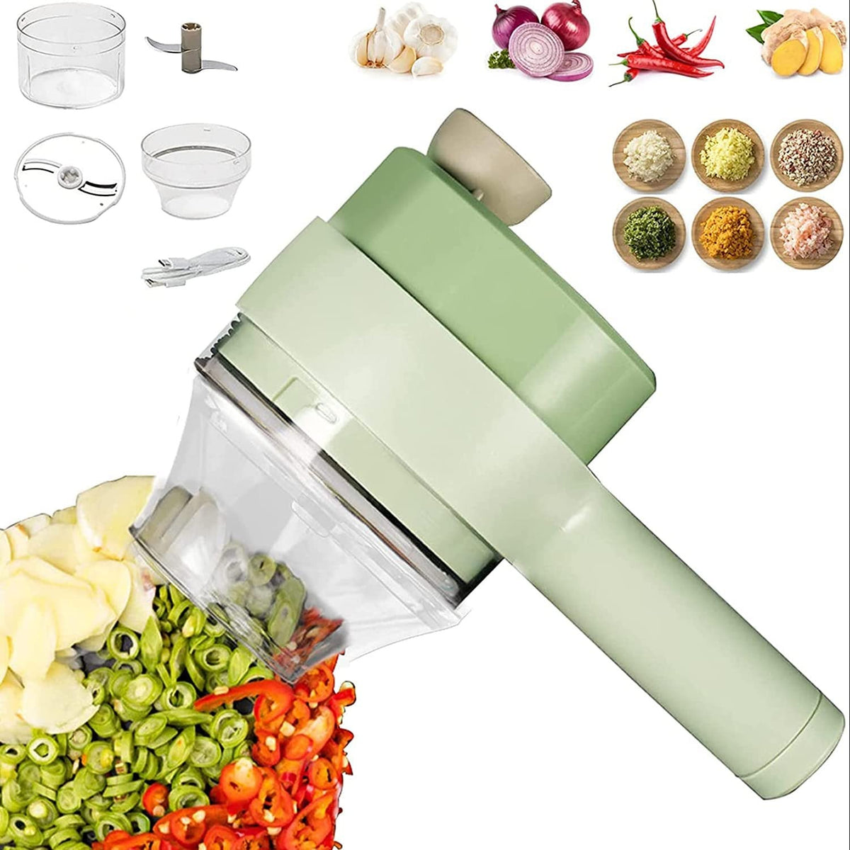 Electric Handheld Vegetable Cutter &amp; Slicer – Quick, Compact &amp; Easy Kitchen Chopper