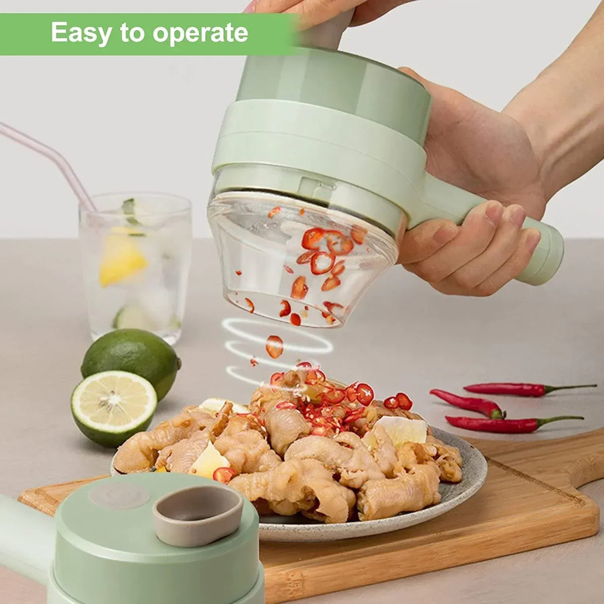 Electric Handheld Vegetable Cutter &amp; Slicer – Quick, Compact &amp; Easy Kitchen Chopper
