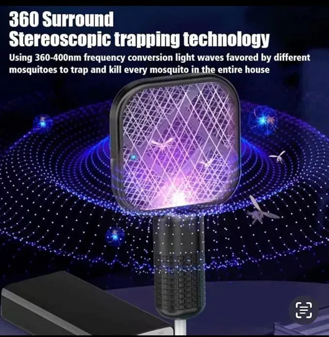 Electric Mini USB Mosquito Killer Racquet Lamp – Wireless Rechargeable Insect Killer with LED Night Light