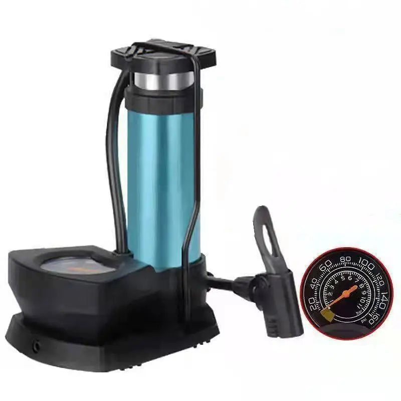 High Pressure Heavy Duty Foot Air Pump with Pressure Gauge – Manual Bicycle Tire Pump for Bike, Scooter, Sports Balls & Inflatable Toys