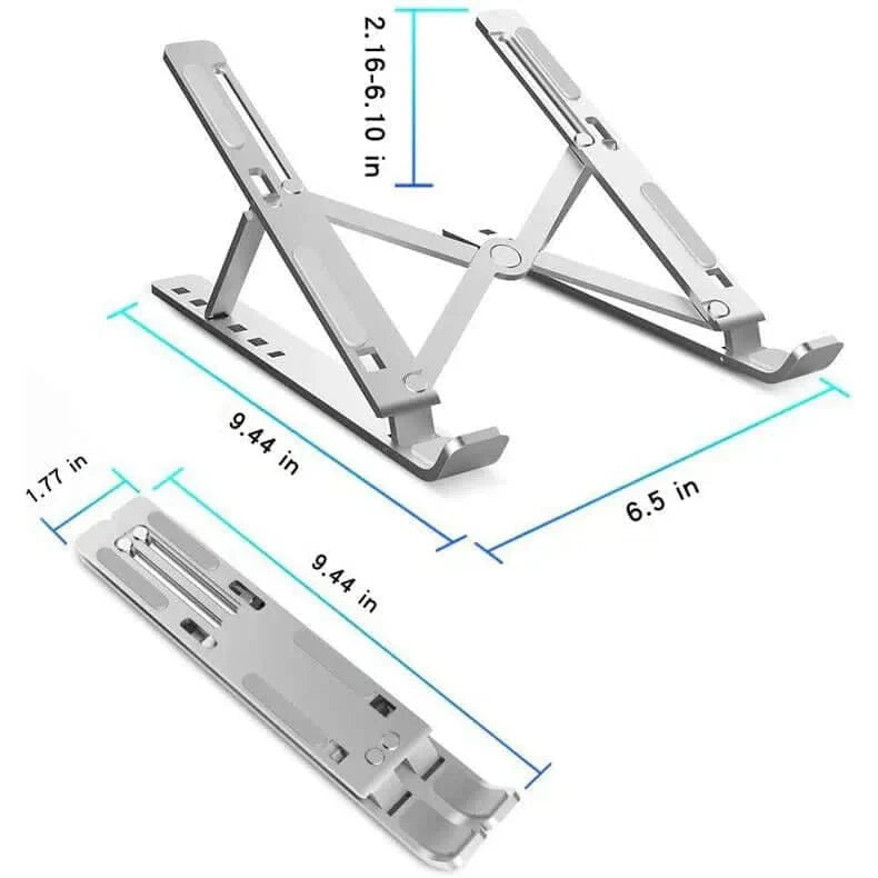 Speedx Foldable Adjustable Laptop Stand for Up to 18-Inch Laptops – Portable Aluminum Cooling Bracket