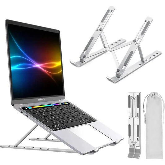 Speedx Foldable Adjustable Laptop Stand for Up to 18-Inch Laptops – Portable Aluminum Cooling Bracket