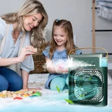 18-Inch Portable Mini Air Cooler Fan with Water Spray, USB Powered, 3-Speed Cooling & LED Light