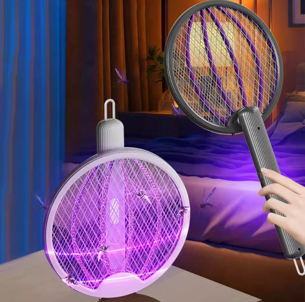 Mosquito Killer Bat Foldable & Rechargeable with LED Light – USB Electric Mosquito Racket for Home, Office & Outdoor Use