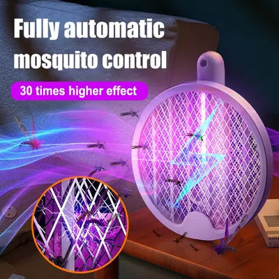 Mosquito Killer Bat Foldable & Rechargeable with LED Light – USB Electric Mosquito Racket for Home, Office & Outdoor Use