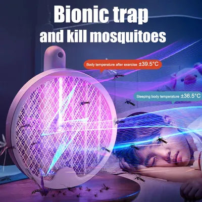 Mosquito Killer Bat Foldable & Rechargeable with LED Light – USB Electric Mosquito Racket for Home, Office & Outdoor Use