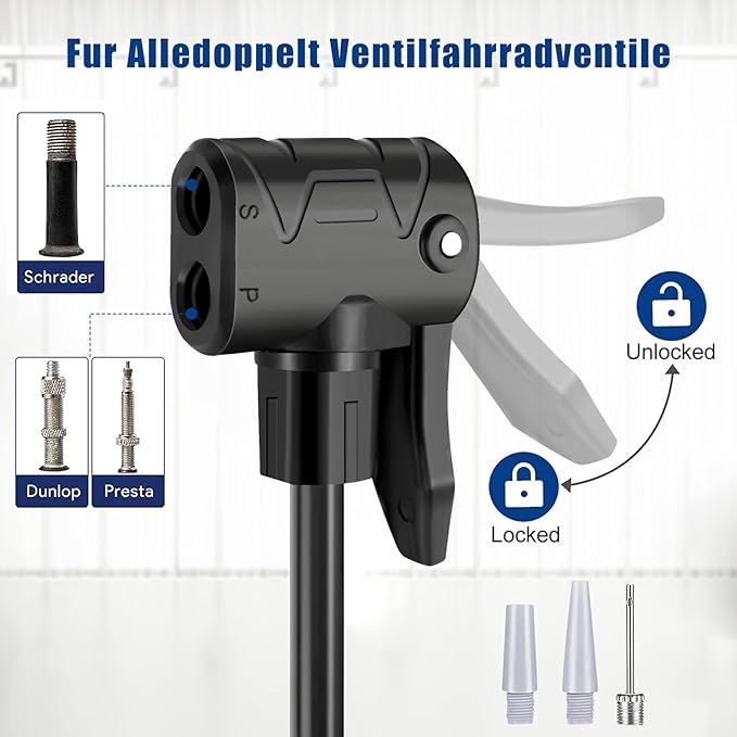 High Pressure Heavy Duty Foot Air Pump with Pressure Gauge – Manual Bicycle Tire Pump for Bike, Scooter, Sports Balls & Inflatable Toys
