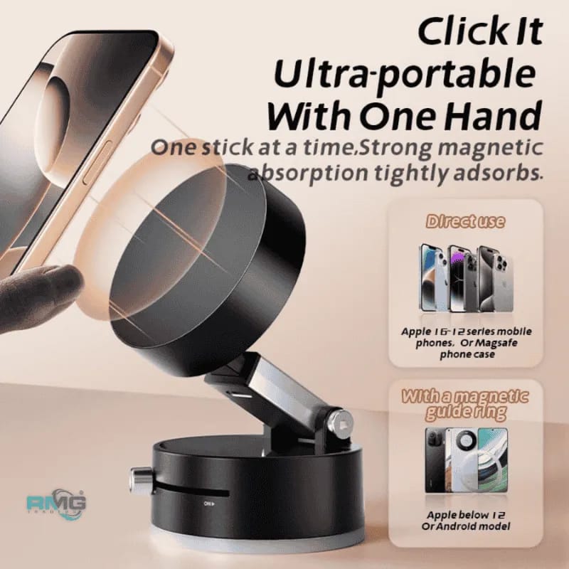 Magnetic Suction Phone Holder – Foldable &amp; Adjustable 360° Mount