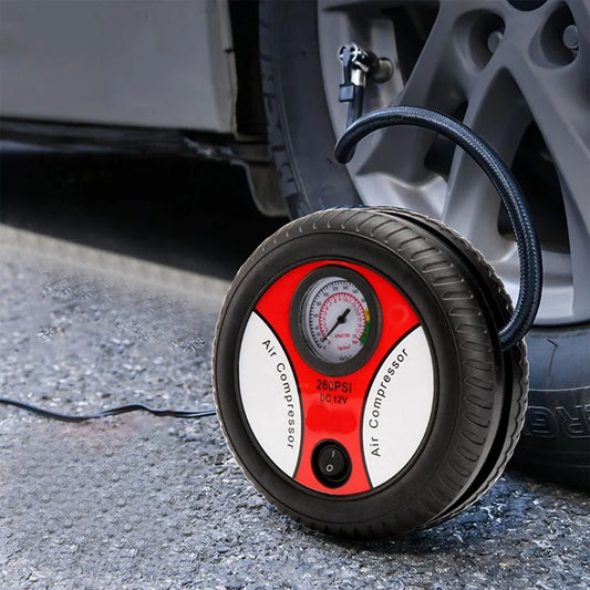 Portable Car Air Pump 260PSI DC 12V Electric Compressor – Powerful Tyre Inflator for Car, Truck, SUV & Motorcycle