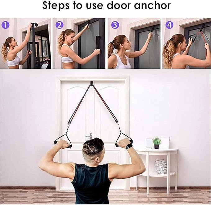 11 Piece Power Resistance Band Set for Men & Women – Adjustable Resistance Tubes with Handles, Door Anchor & Carry Bag for Home Gym, Strength Training, Yoga & Full Body Workout
