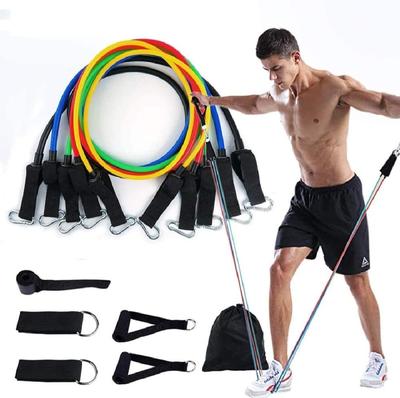 11 Piece Power Resistance Band Set for Men & Women – Adjustable Resistance Tubes with Handles, Door Anchor & Carry Bag for Home Gym, Strength Training, Yoga & Full Body Workout