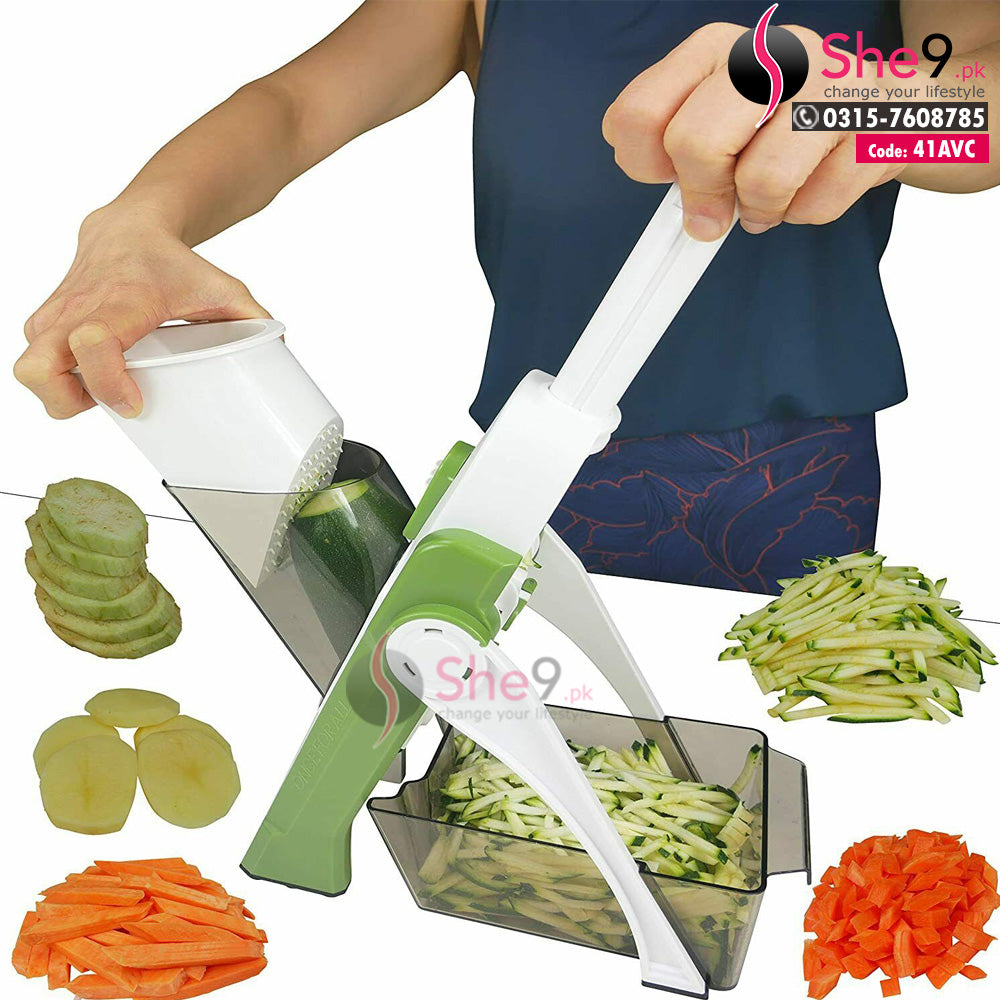 5-in-1 Vegetable Cutter Chopper – Adjustable Mul5 In 1 Vegetable Cutter Chopper Adjustable Multi-Function Drum Slicer & Graterti-Function Drum Slicer, Vertical Vegetable Shredder & Grater for Kitchen